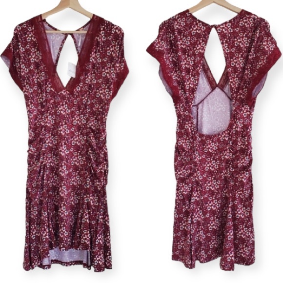 Free People Sweet Talker Floral 90s Mini Dress Size Large - Picture 9 of 12